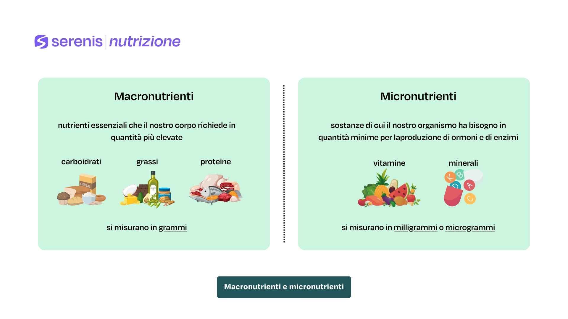 Macronutrienti e micronutrienti: differenze