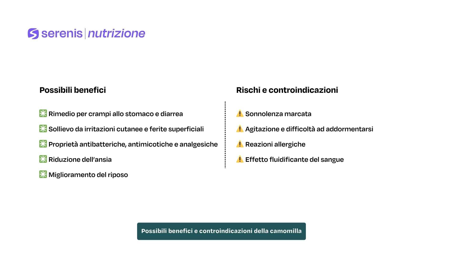 Possibili benefici e controindicazioni della camomilla
