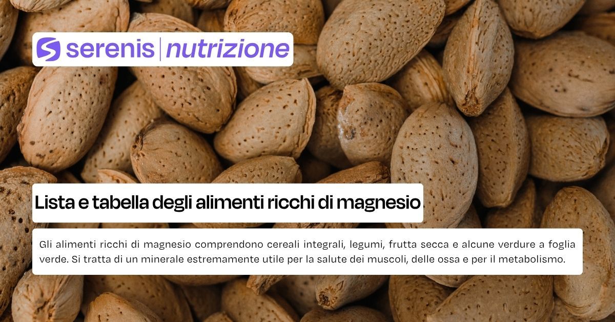 alimenti ricchi di magnesio