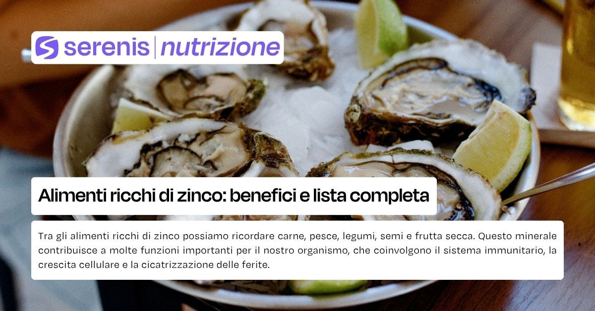 alimenti ricchi di zinco