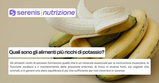 alimenti ricchi di potassio