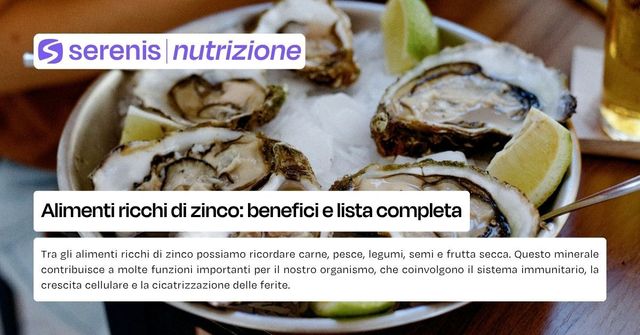 alimenti ricchi di zinco